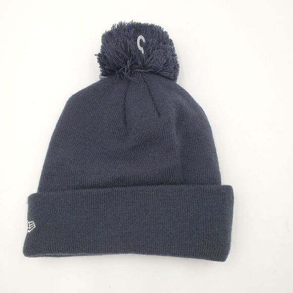 New Era Atlanta Braves Beanie Hat World Series Trophy Cap Pom Pom Navy Blue New - Picture 5 of 7